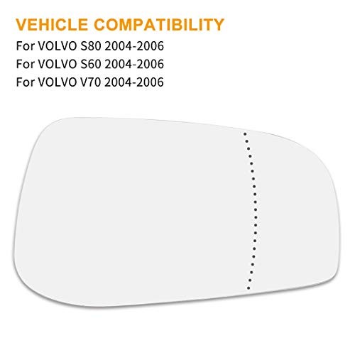 Passenger Right Side Rearview Replacement Mirror Glass W/Adhesive for VOLVO