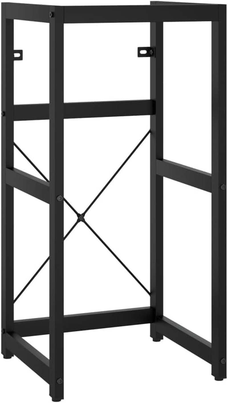 Modern Black Iron Bathroom Vanity Unit with Storage Rack and Sink Frame