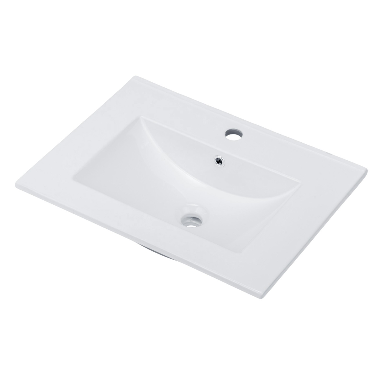 24 Inch Bathroom Sink Ceramic Sink , Ceramic Vessel Sink with Pre-Drilled Hole