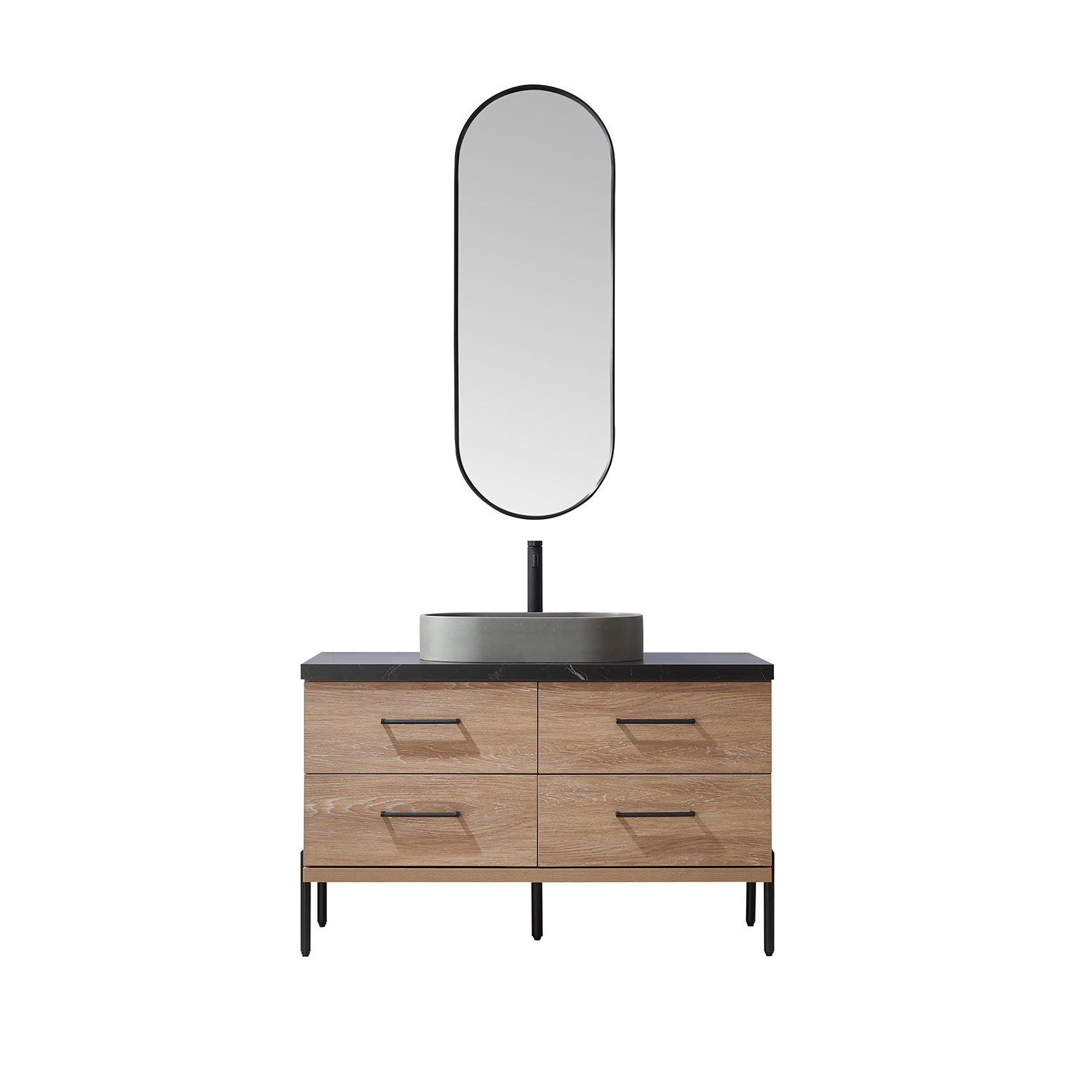 Miseno MV-705148O Trento 48″ – North American Oak / Black