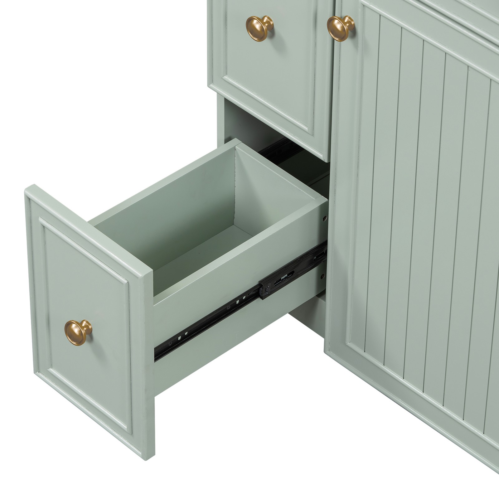 24″ Bathroom Vanity Cabinet with Ceramic Sink, 2 Drawers, 1 Door
