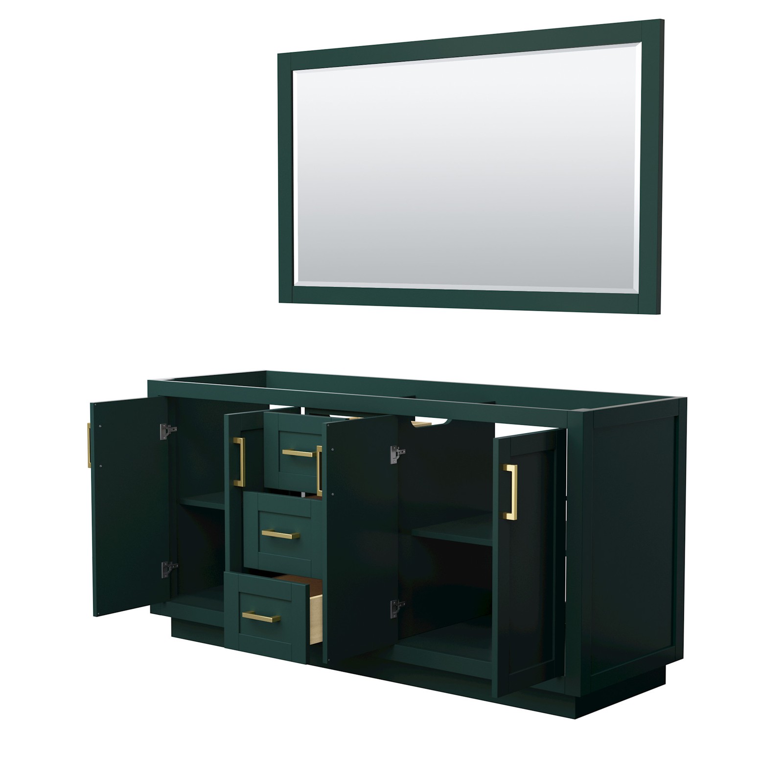 Wyndham Collection WCF2929-66D-CX-M58 Miranda 66″ Double – White / Brushed Gold