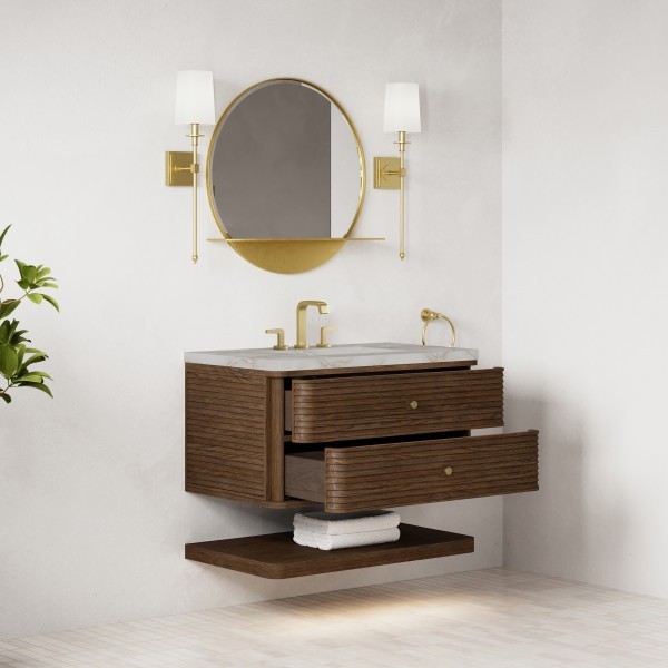 36″ James Martin Allamari D640-V36-SBL-WVSL Vanity Cabinet Silver Silestone Top