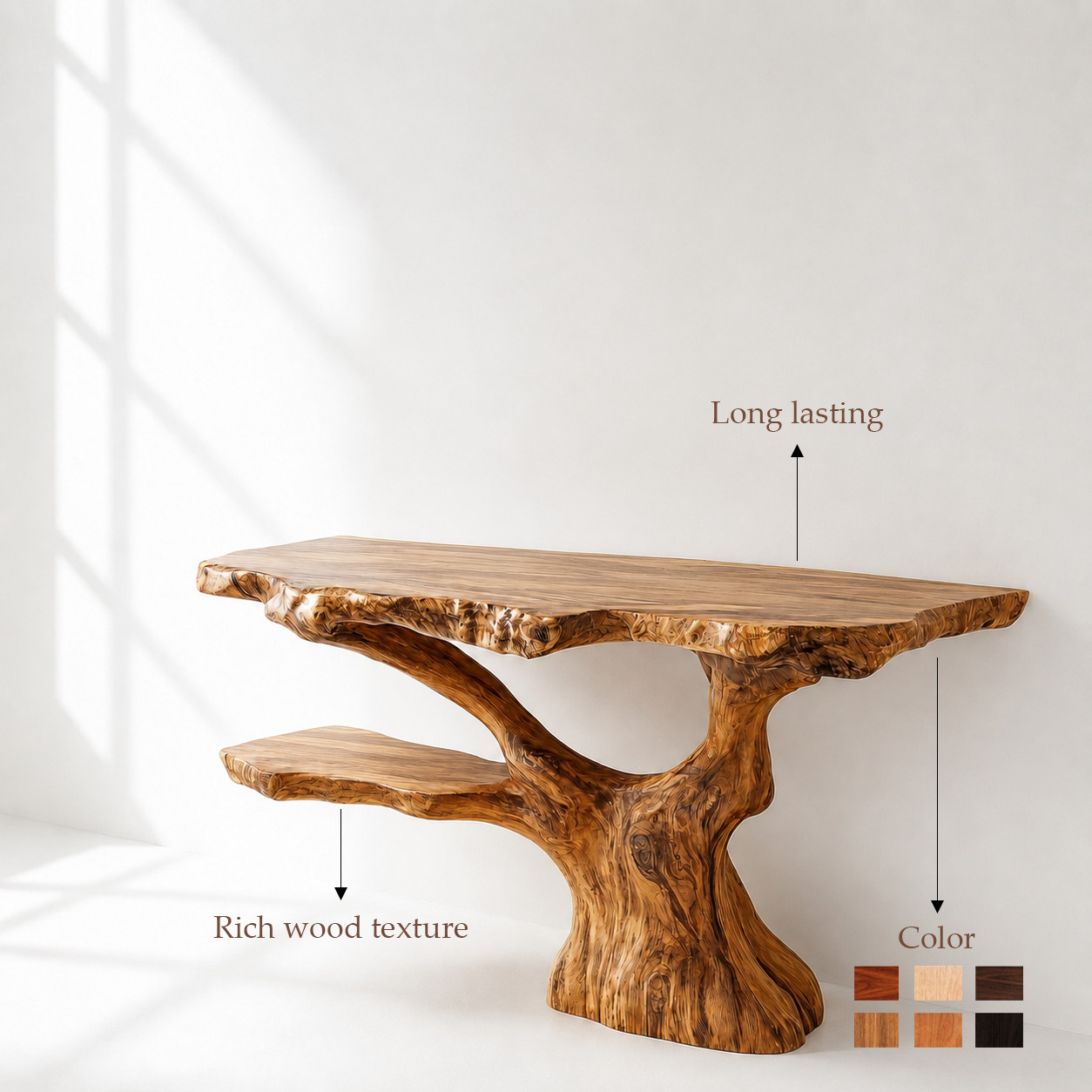 Organic Floating Wall Shelf Sculptural Wood Shelf Modern Mushroom Shelf Minimali