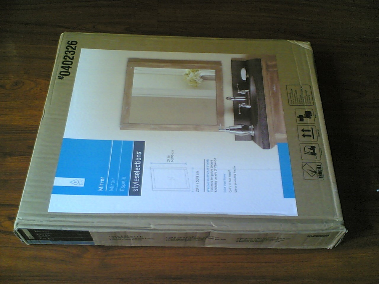 NIB: Nice Bathroom Vanity or Hallway Mirror w/ Solid Wood Frame 20×24