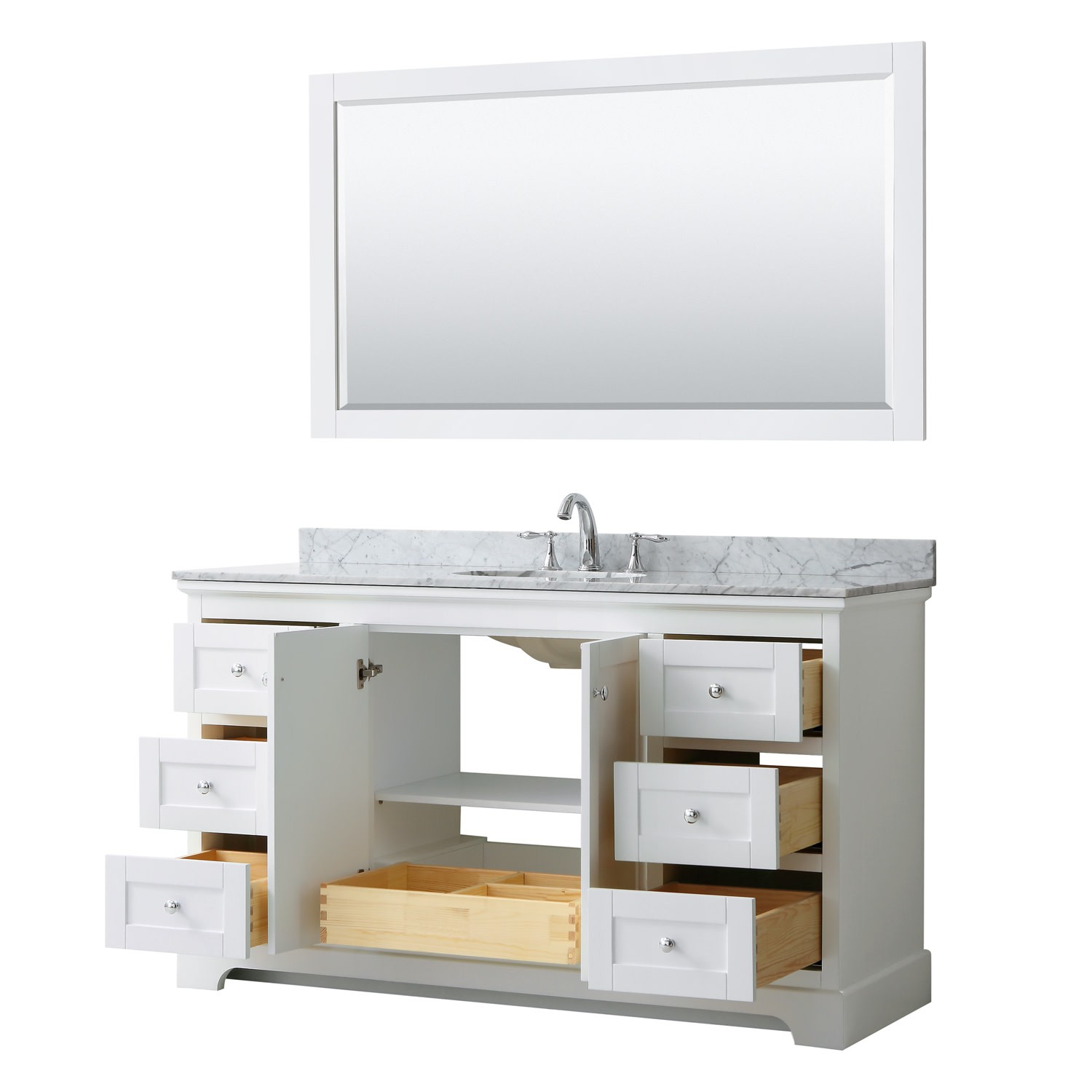 Wyndham Collection WCV232360SCMUNOM58 Avery 60″ – Dark Gray / White Carrara