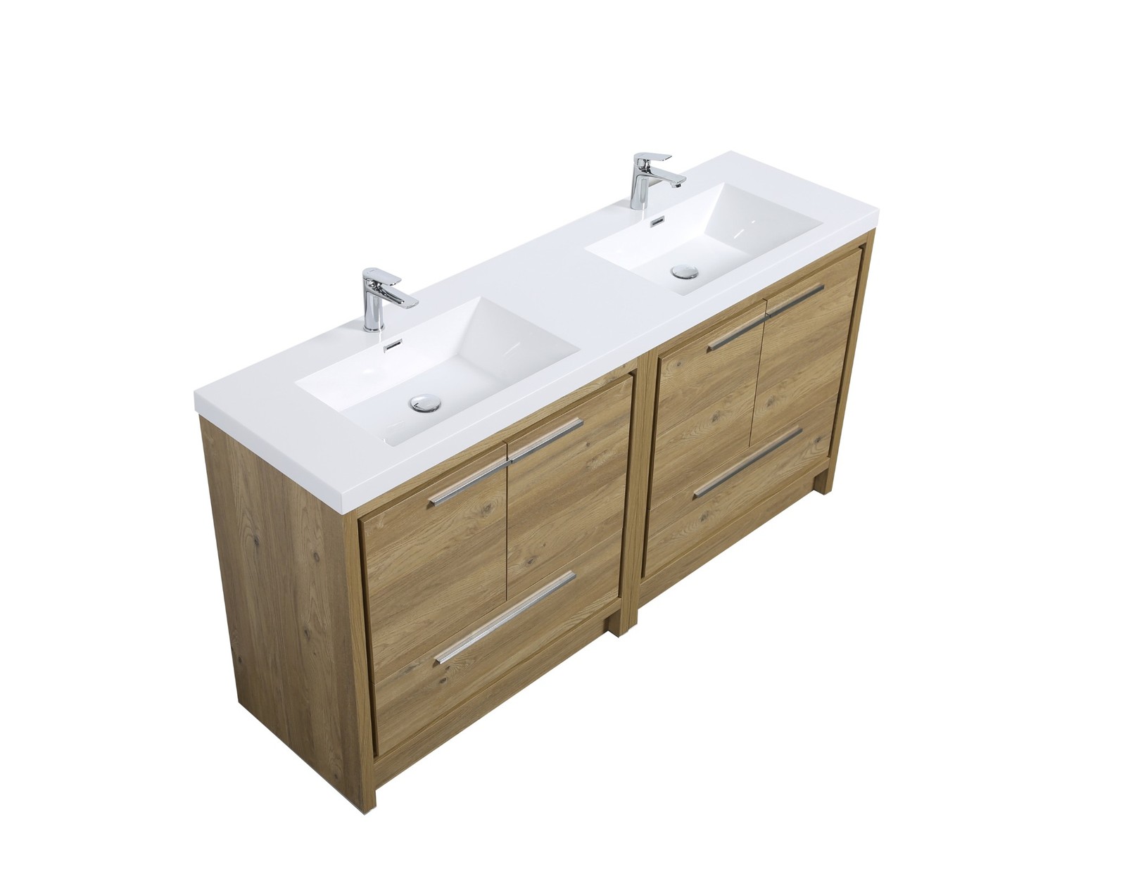 Alma Allier 72 inch Natual Oak Finish Vanity With White Sink