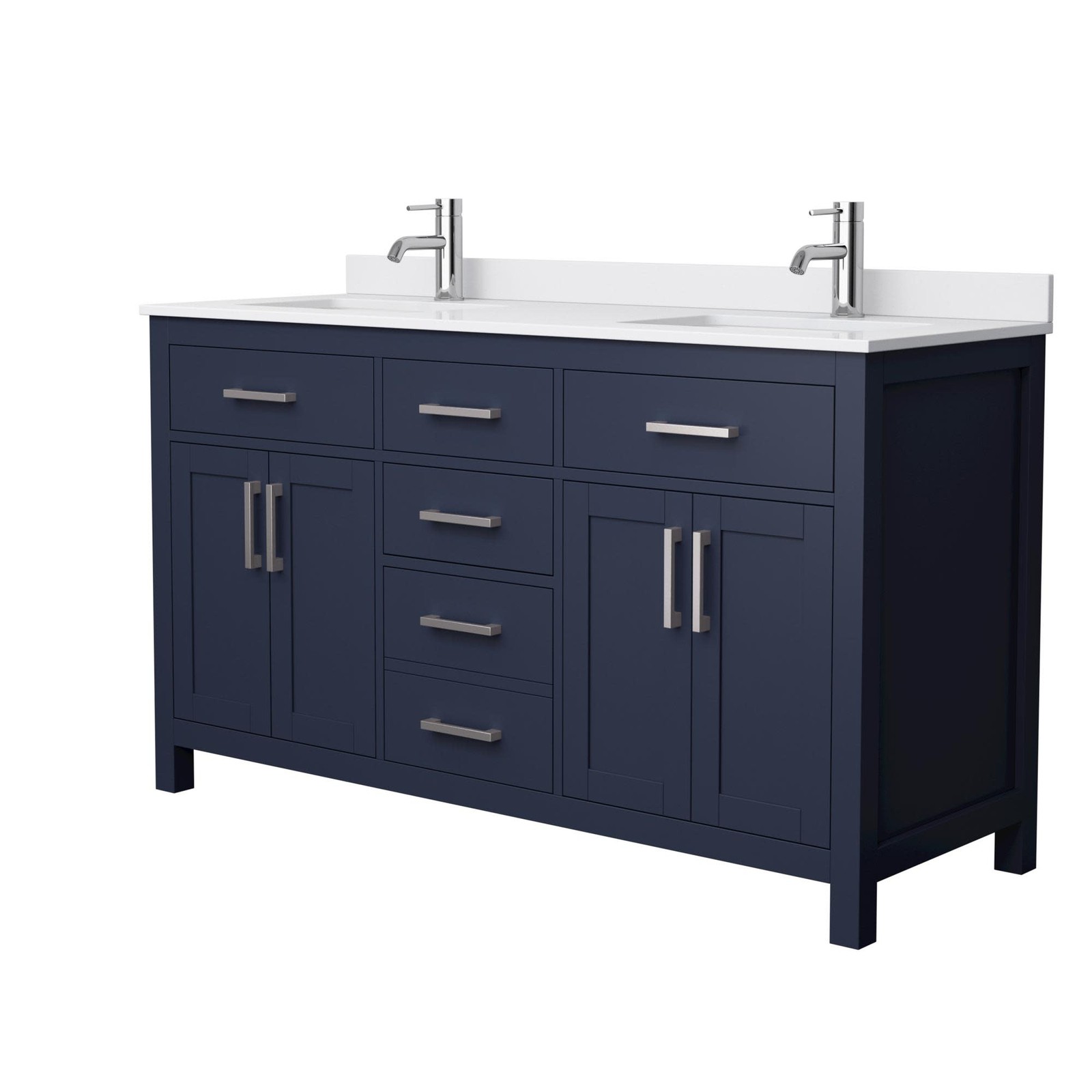 Wyndham Collection WCG242460D-UNSMXX Beckett 60″ – Dark Gray / White Cultured