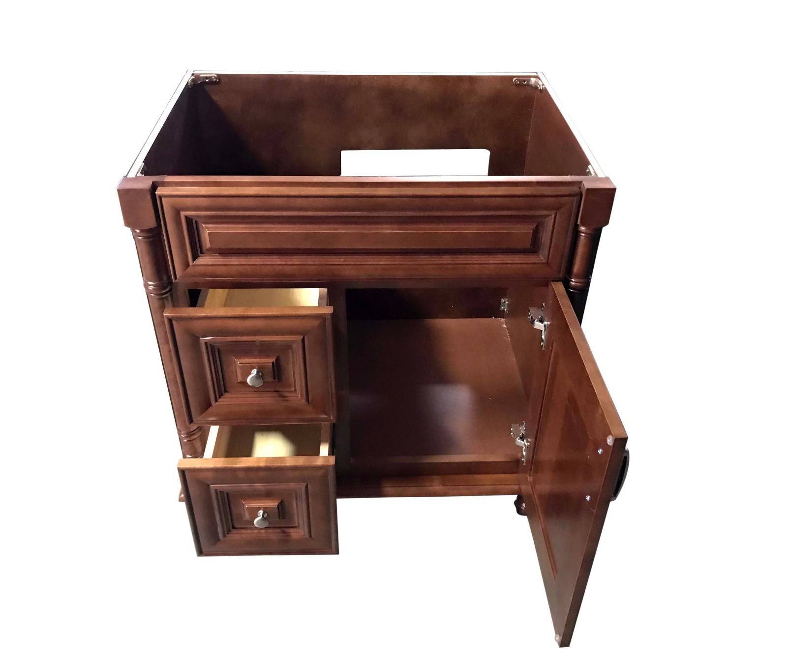 30″ Maple Walnut Single Bathroom Vanity Base Cabinet 30″ W x 21″ D x 32″H