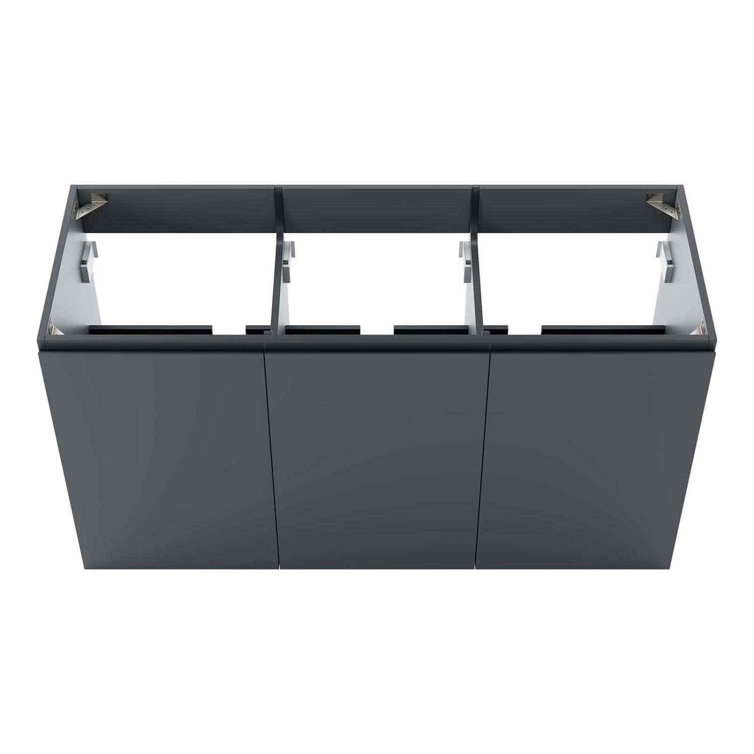 Modway Vitality 47″ Particleboard Melamine Wall-Mount Bathroom Vanity in Gray