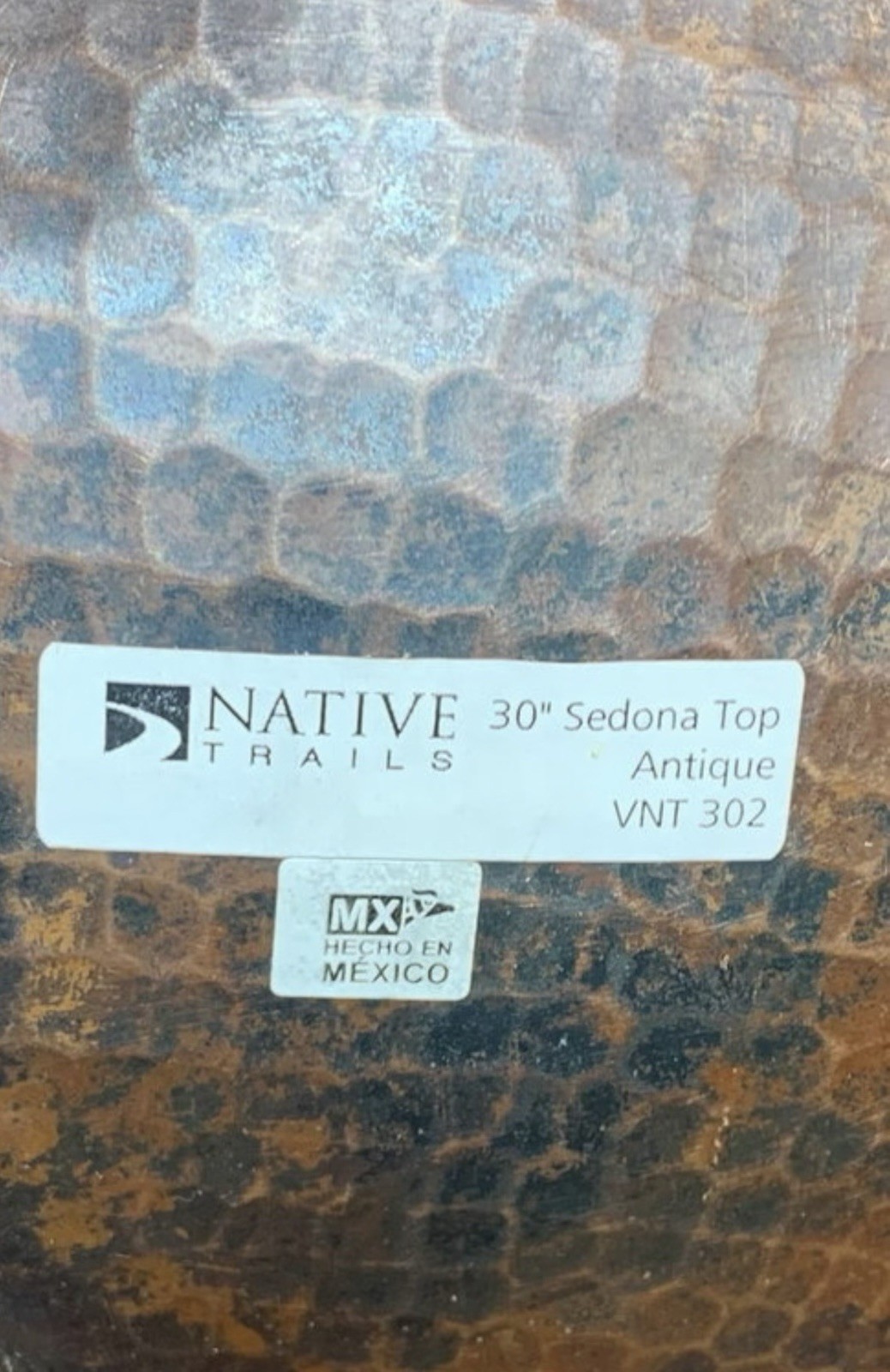 Native Trails Sedona Reclaimed Antique Copper 30-inch Vanity Top With Sink- NEW