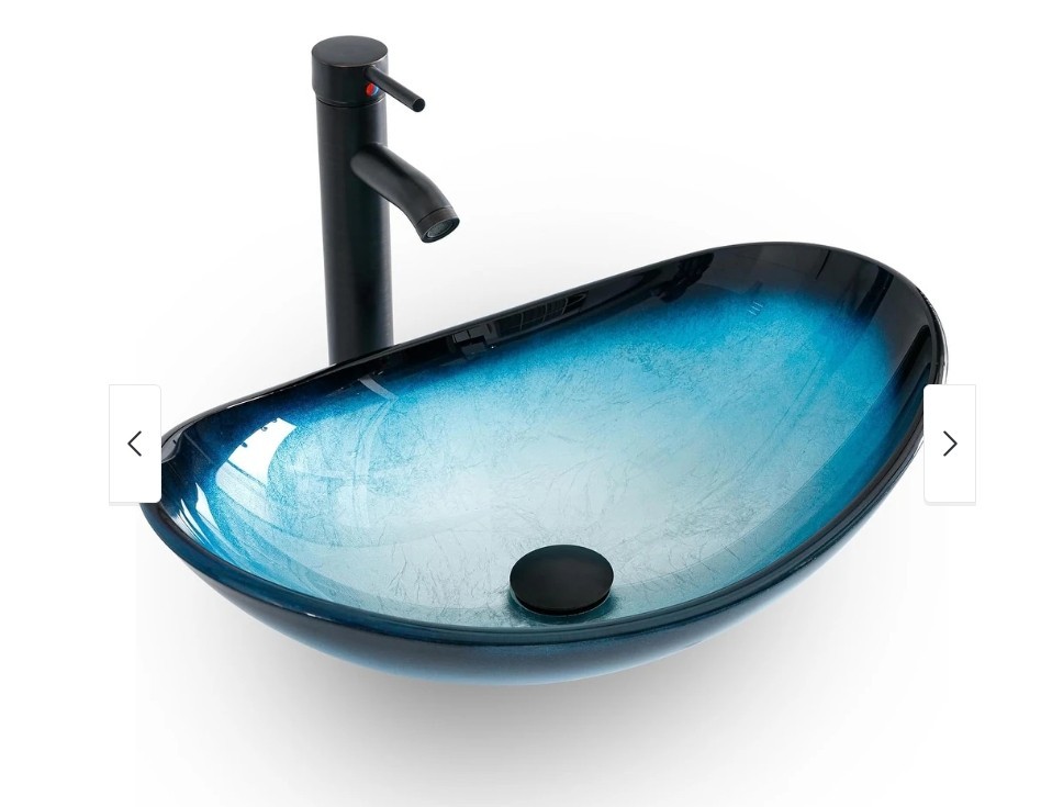 NEW 72″ Blue Bathroom Vanity Set Cabinet Vessel Glass/Ceramic Sink No Mirror