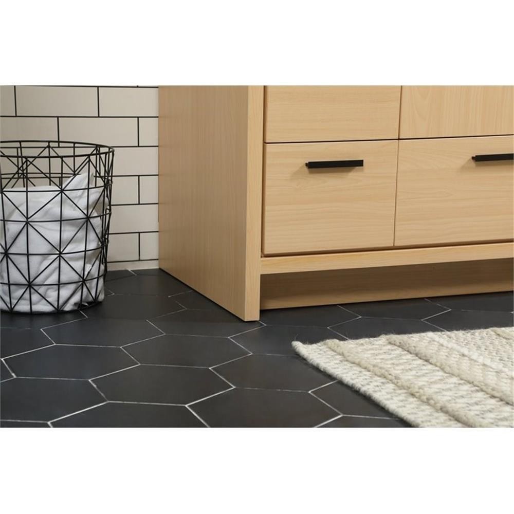 Elegant Decor Wyatt 36″ Aluminum Alloy and MDF Single Bathroom Vanity in Maple