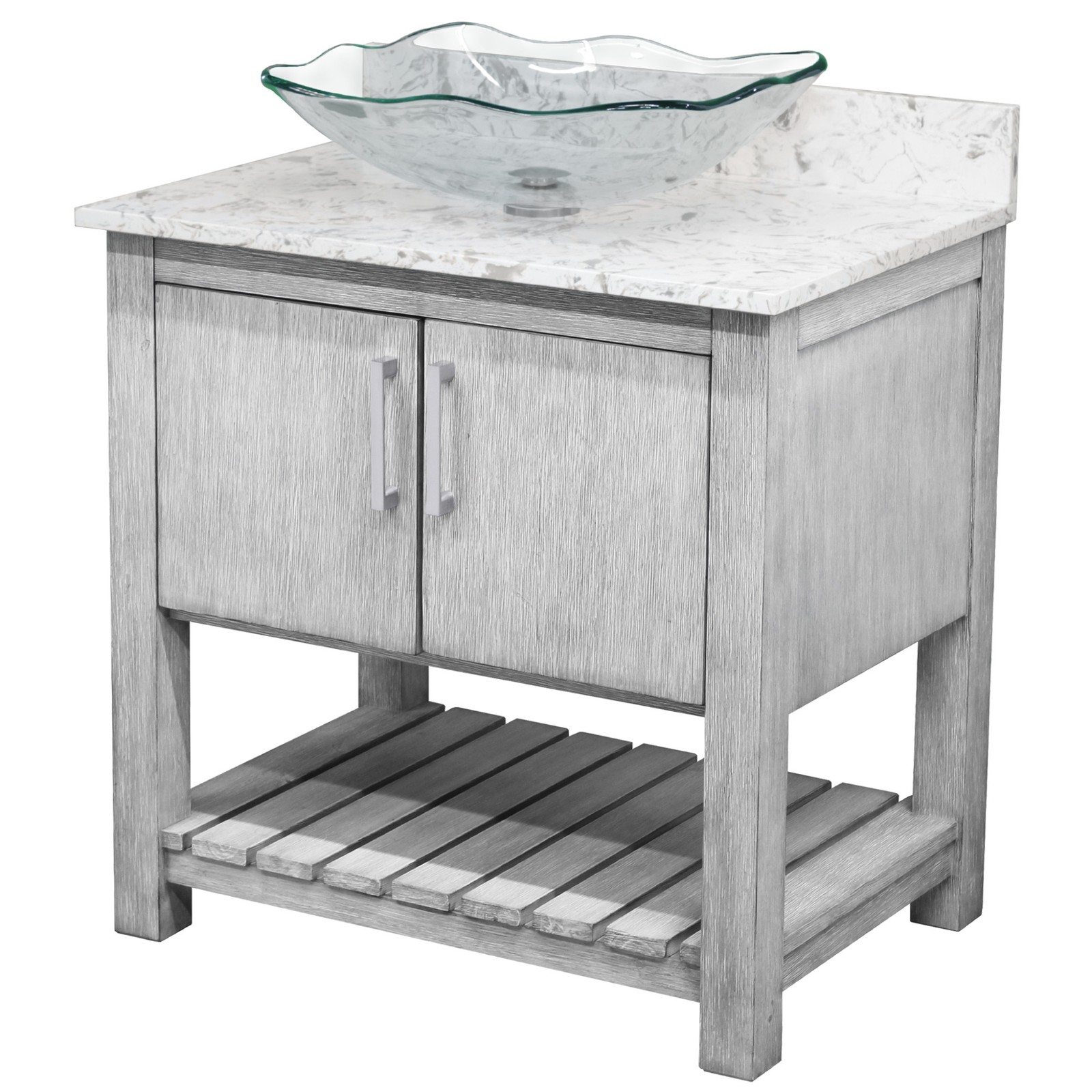 Miseno MV-30SG-6001-317C 30″ – Stonewash Grey / Cafe Mocha Top / Brushed Nickel