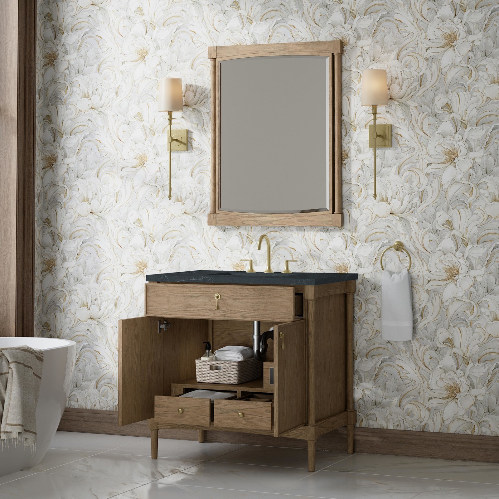 James Martin Vanities D680-V36-3CSP Kinnsden 36″ – Sable Oak