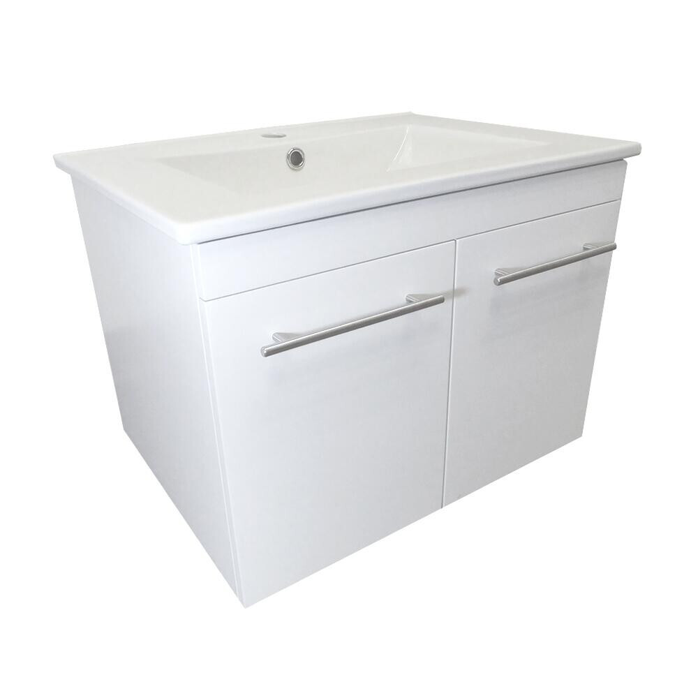Bellaterra White Single Sink Wall-Mount Vanity Jerez 24.4x 18.5 Ceramic Top