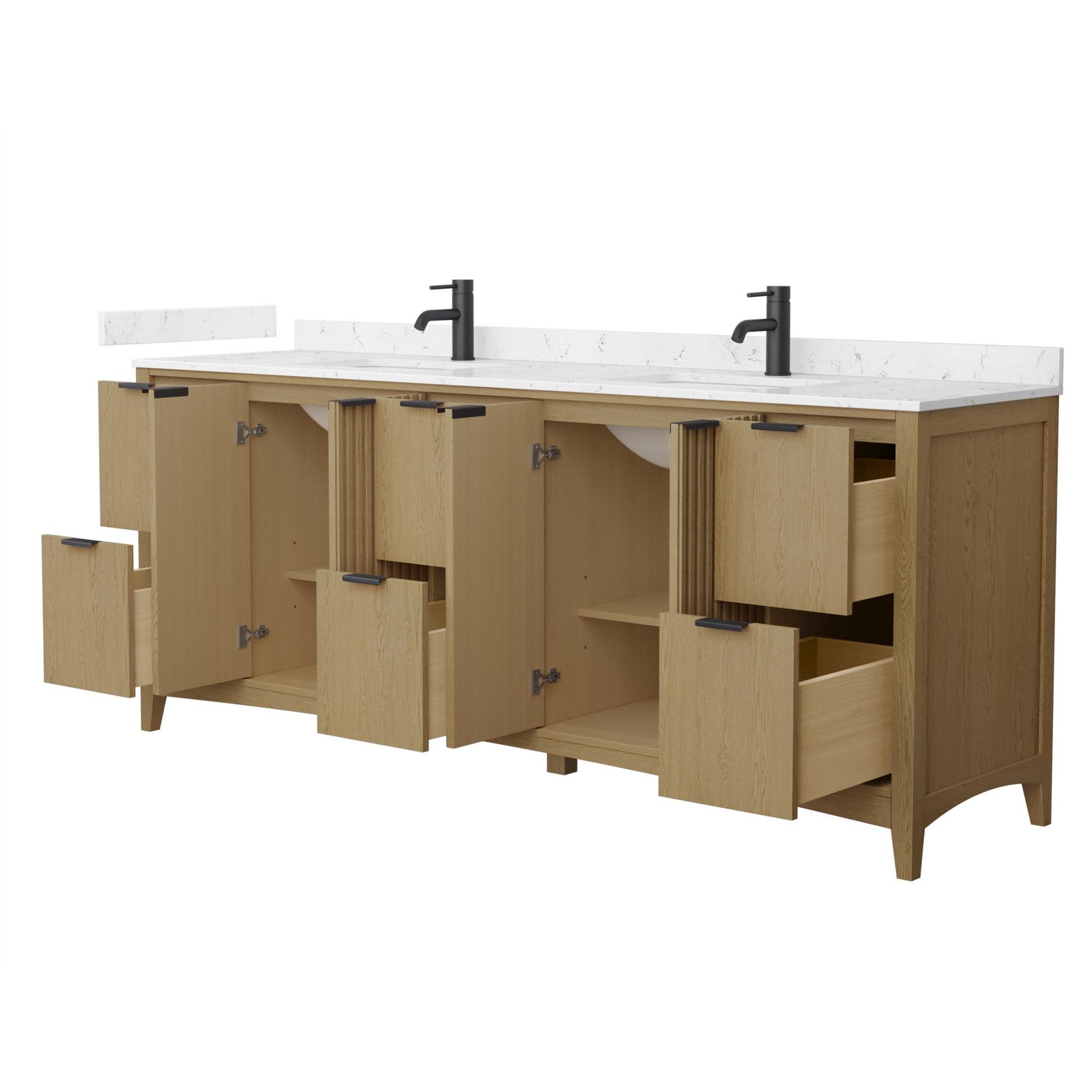 Wyndham Collection WCF9191-84D-VCA-UNSMXX Palmilla 84″ – Natural Oak / Carrara