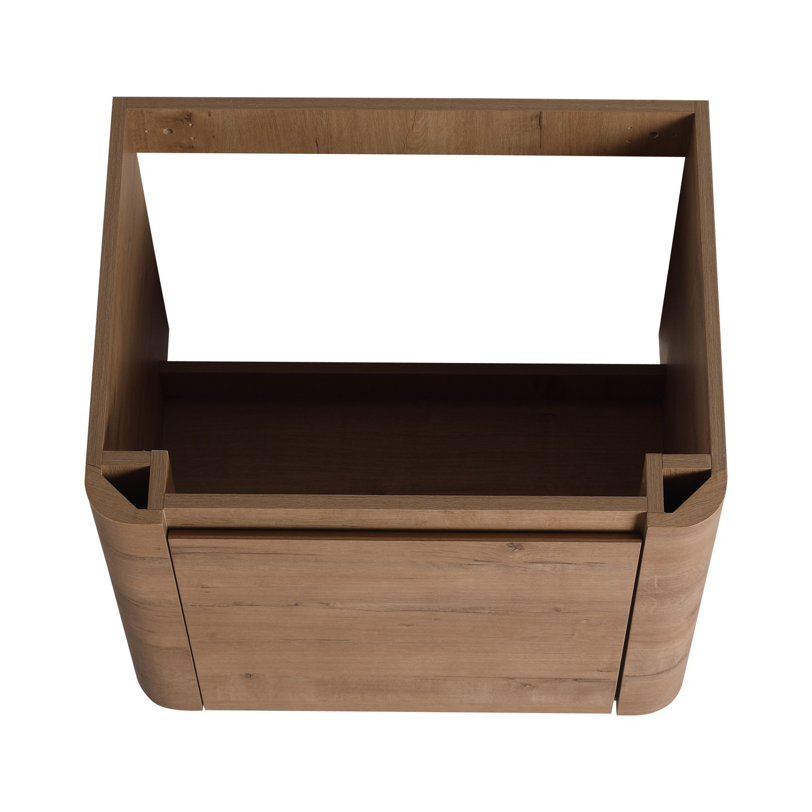 24in Plywood Wall Mounted Bathroom Vanity W/ White Ceramic Sink For Small Space