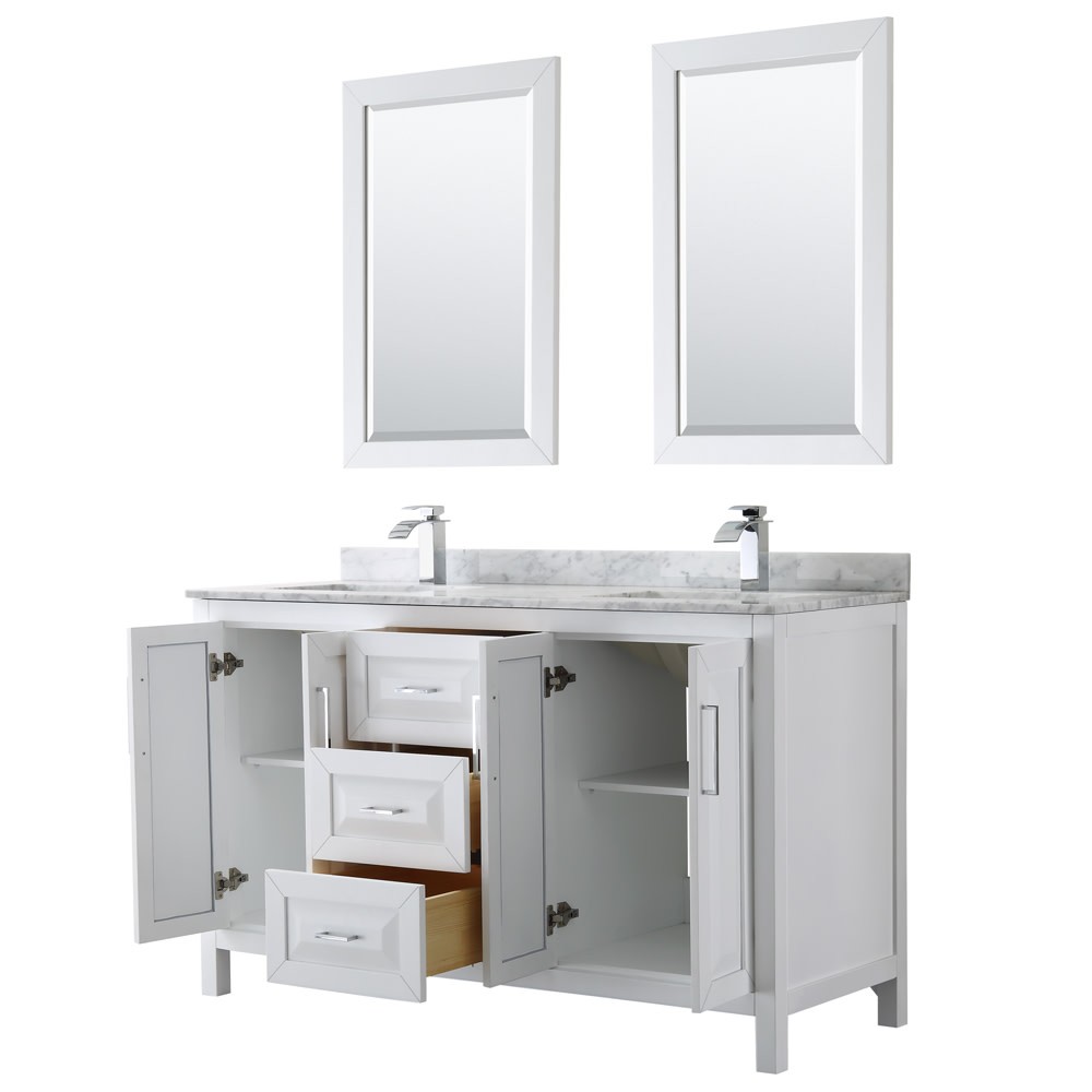 Wyndham Collection WCV252560DUNSM24 Daria 60″ – Dark Gray / White Carrara Marble