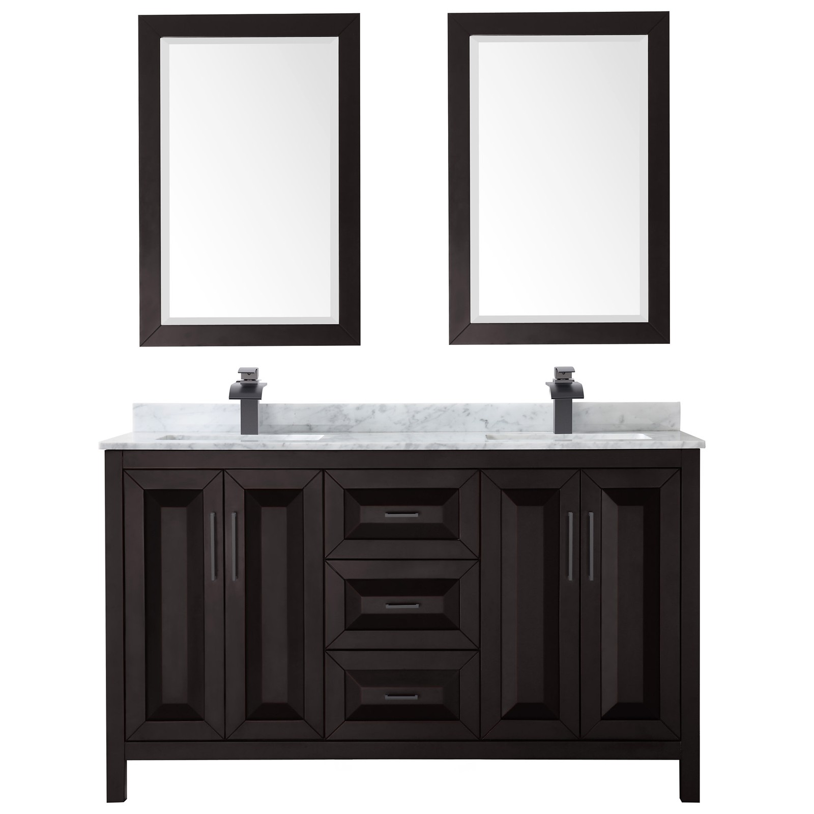 Wyndham Collection WCV252560DUNSM24 Daria 60″ – Dark Gray / White Carrara Marble