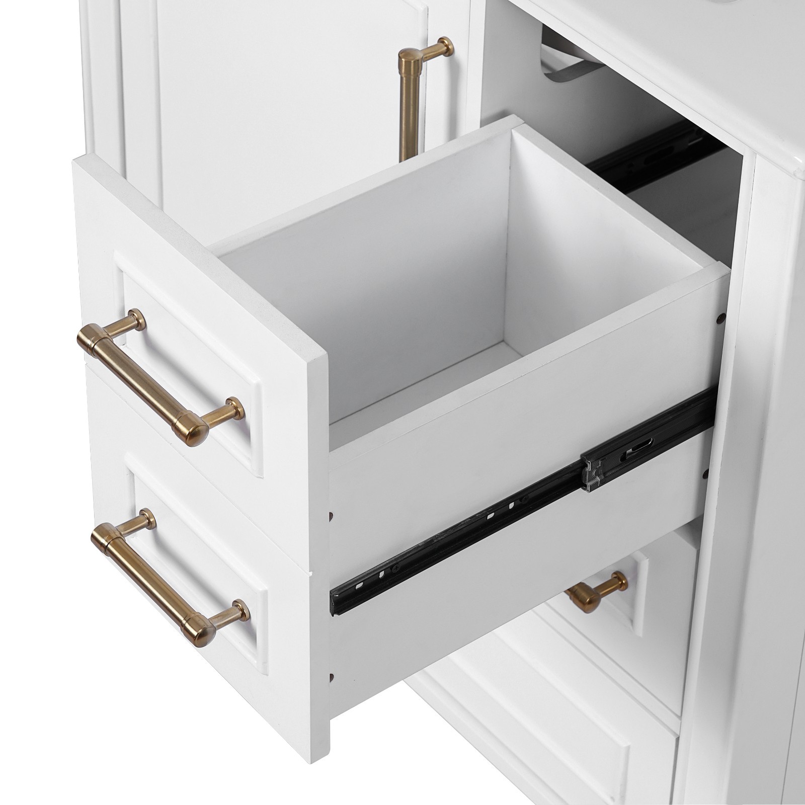 30″White Bathroom Sink Vanity Ceramic Basin Floor Standing Bathroom Cabinet Sink