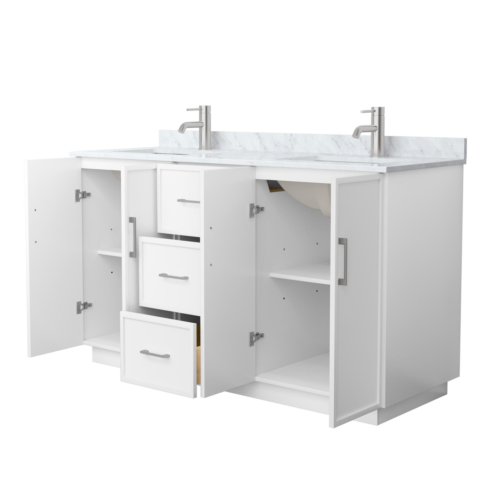 Wyndham Collection WCH7474-60D-CMUNS-MXX Elan TK 60″ – White / Brushed Nickel