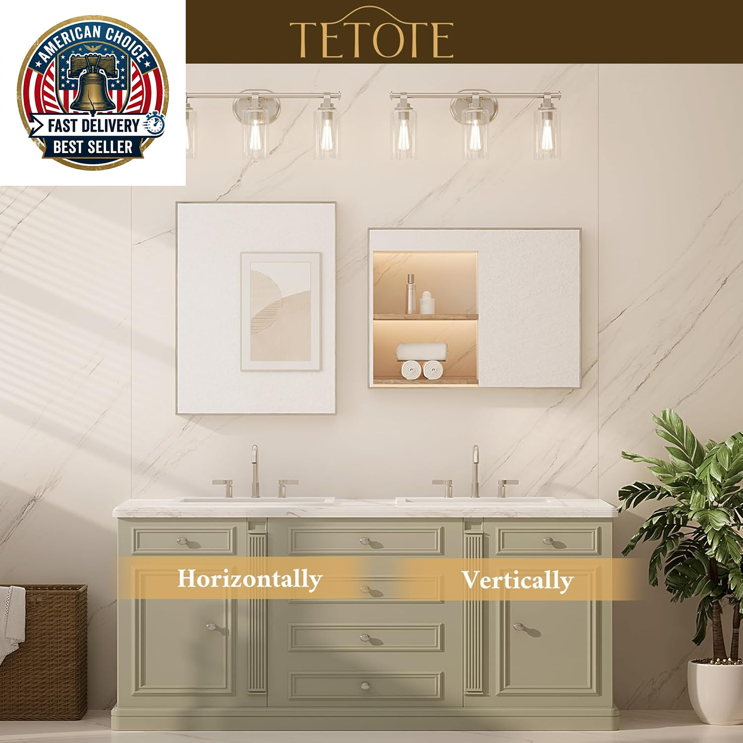 Brushed Nickel Bathroom Mirror 24″ X 32″ Vanity Mirror for over Sink Brushed Nic