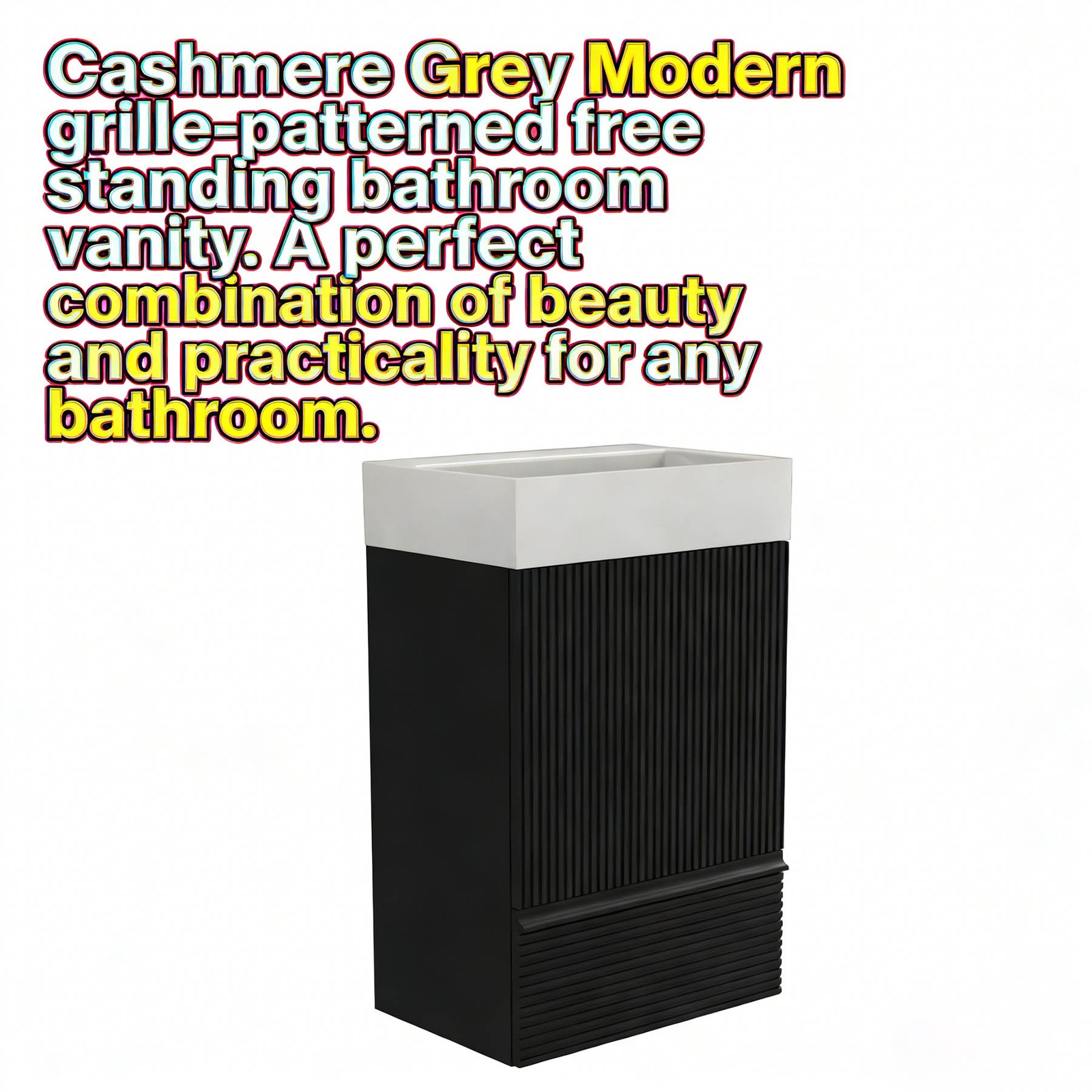 Bathroom vanity with ceramic sink