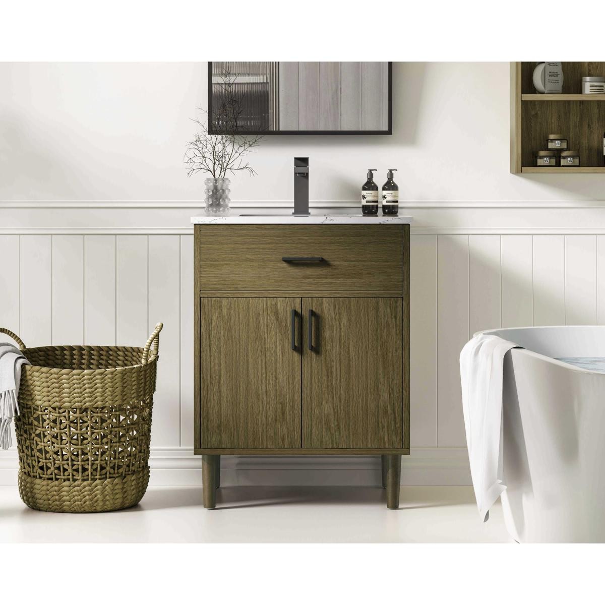 Elegant Lighting VF25024MCB Chandler Vanity Chestnut Brown