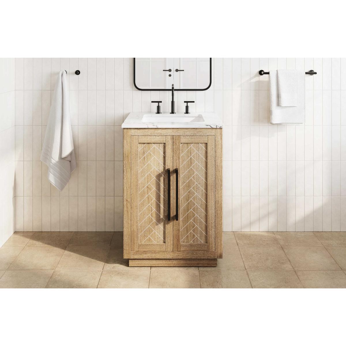 Elegant Lighting VF29024LO Chase 24 X 34 inch Linen Oak Bathroom Vanity Cabinet