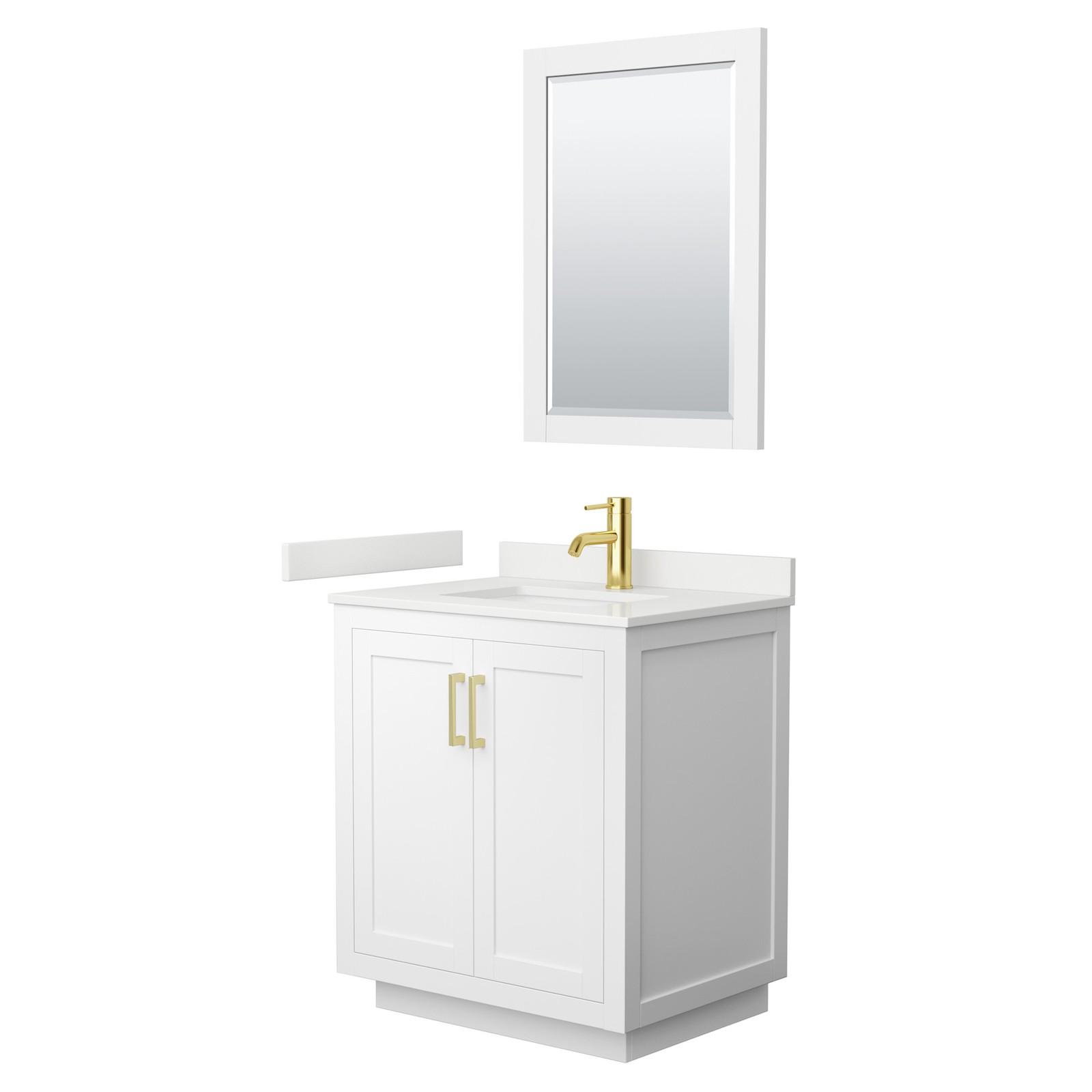 Wyndham Collection WCF292930S-QTZ-UNSM24 Miranda 30″ – Dark Gray / White Quartz