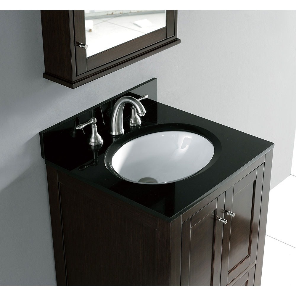 Suneli Madeli 24×22″ Torino Black Granite Bathroom Vanity Top w/ backsplash $689