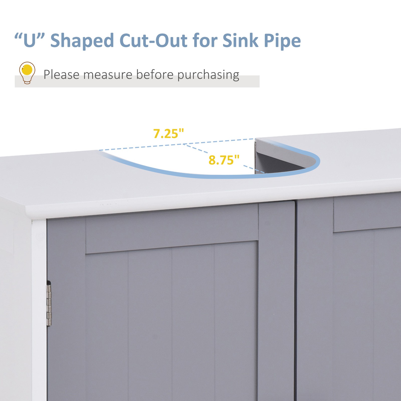 Pedestal Sink Storage Cabinet, Vanity Base Cabinet, Under Sink Bathroom Cabinet
