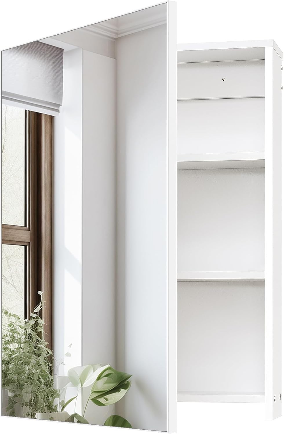 Wall-Mounted Bathroom Vanity with Mirror Medicine Cabinet Storage White