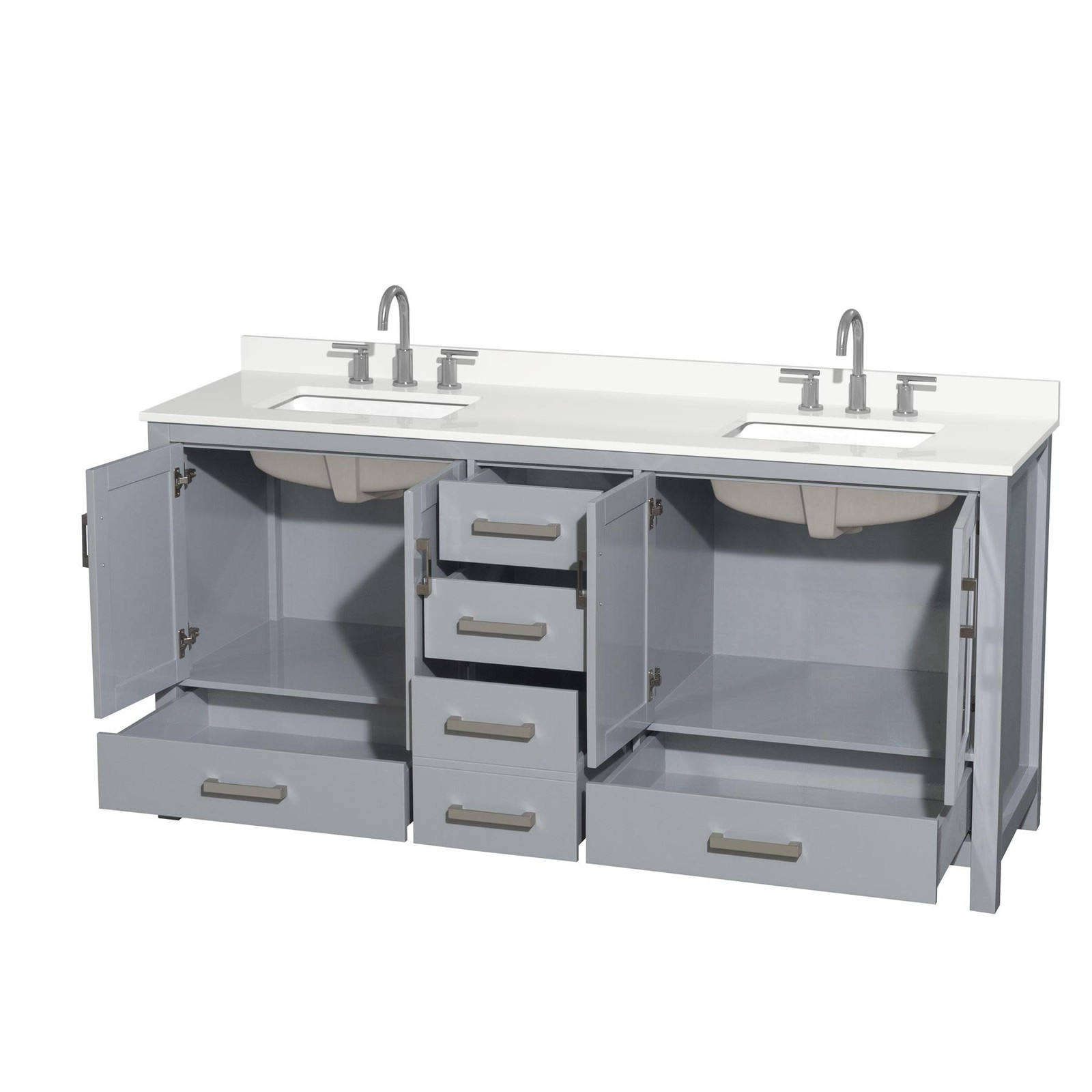 Wyndham Collection WCS141472D-QTZ-US3MXX Sheffield 72″ – Gray / Giotto Quartz