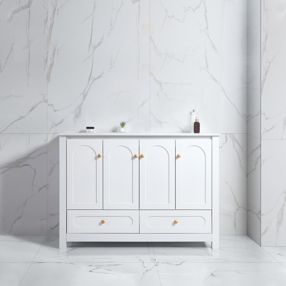 48″Bathroom Vanity with Sink, Bathroom Storage Cabinet w/4 doors and 2 drawers