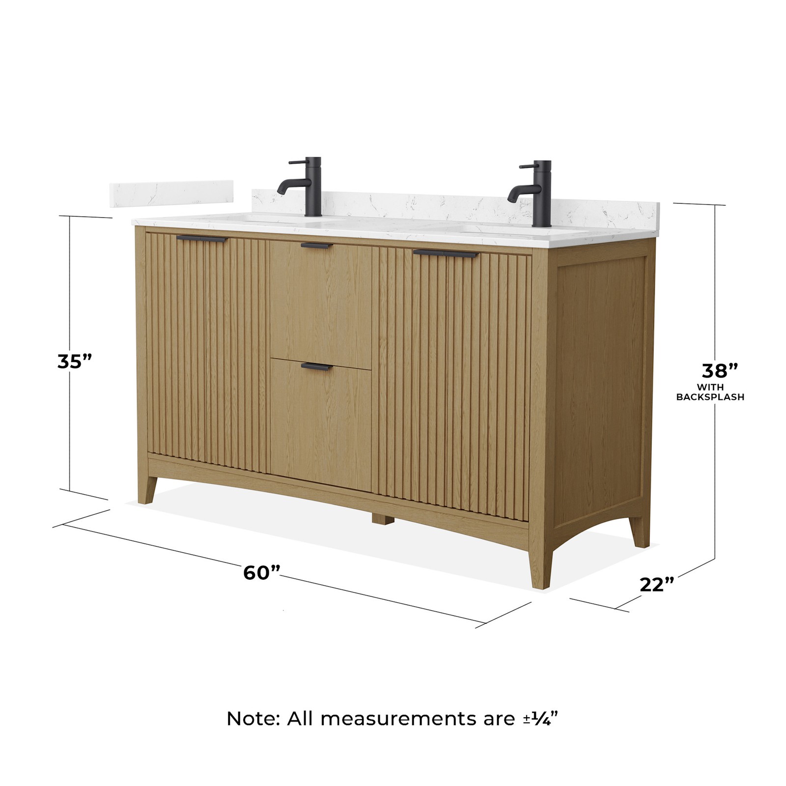 Wyndham Collection WCF9191-60D-VCA-UNSMXX Palmilla 60″ – Natural Oak / White