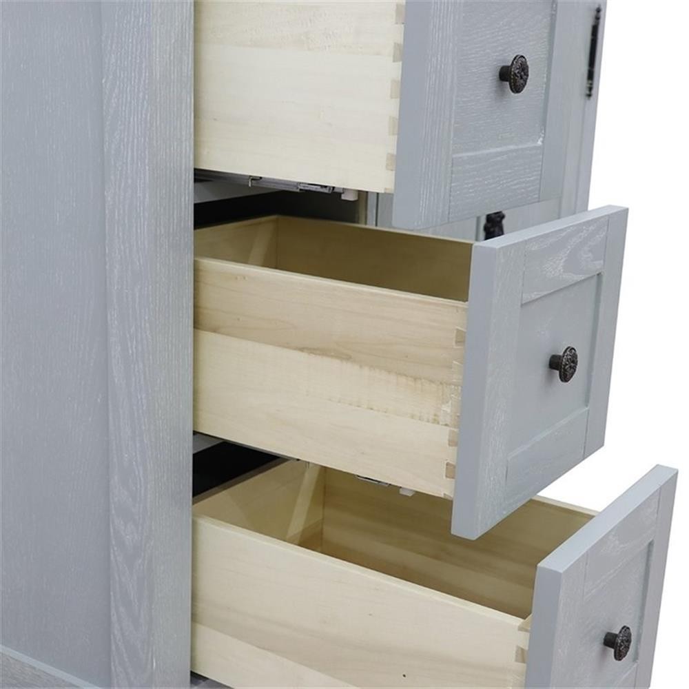 Plantation 36″ Single Solid Wood Vanity with Right Doors in Gray Ash