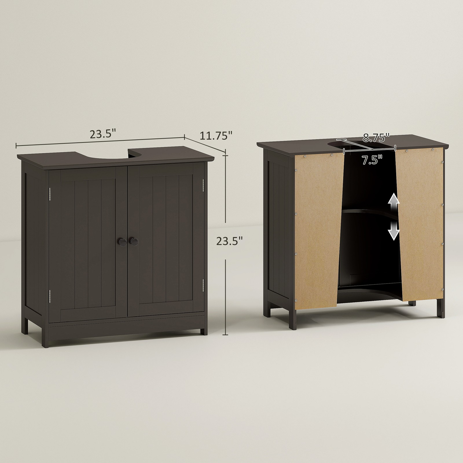 Bathroom Vanity Cabinet Under Sink Bathroom Cabinet with 2 Door Adjustable Shelf