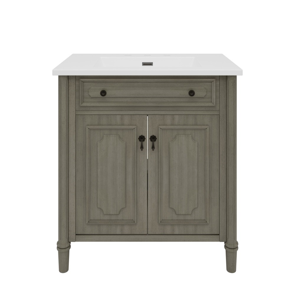 30In Bathroom Vanity with Sink Rustic Bathroom Cabinet with Soft Close Doors