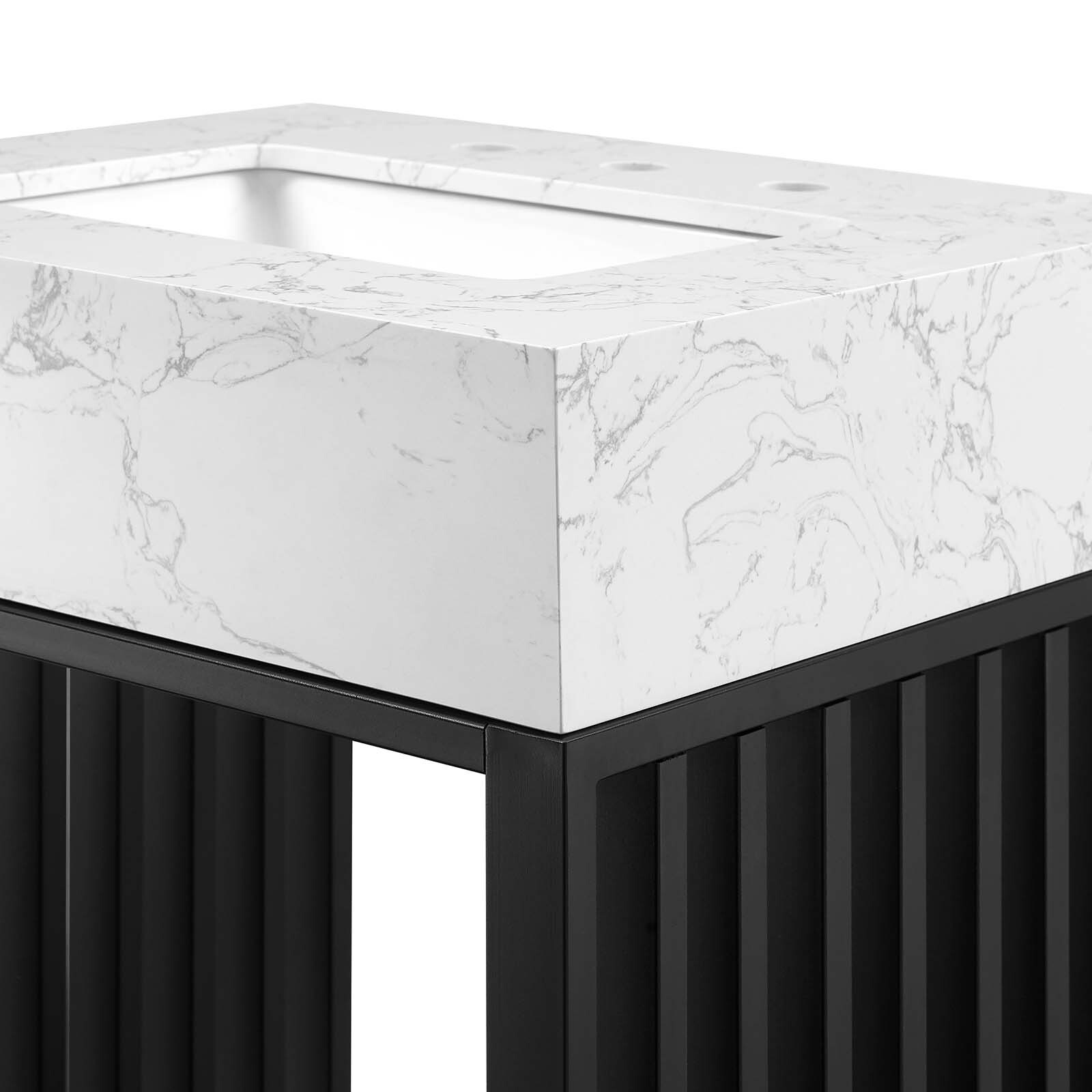 Modway Gridiron 24″ Bathroom Vanity in White Black