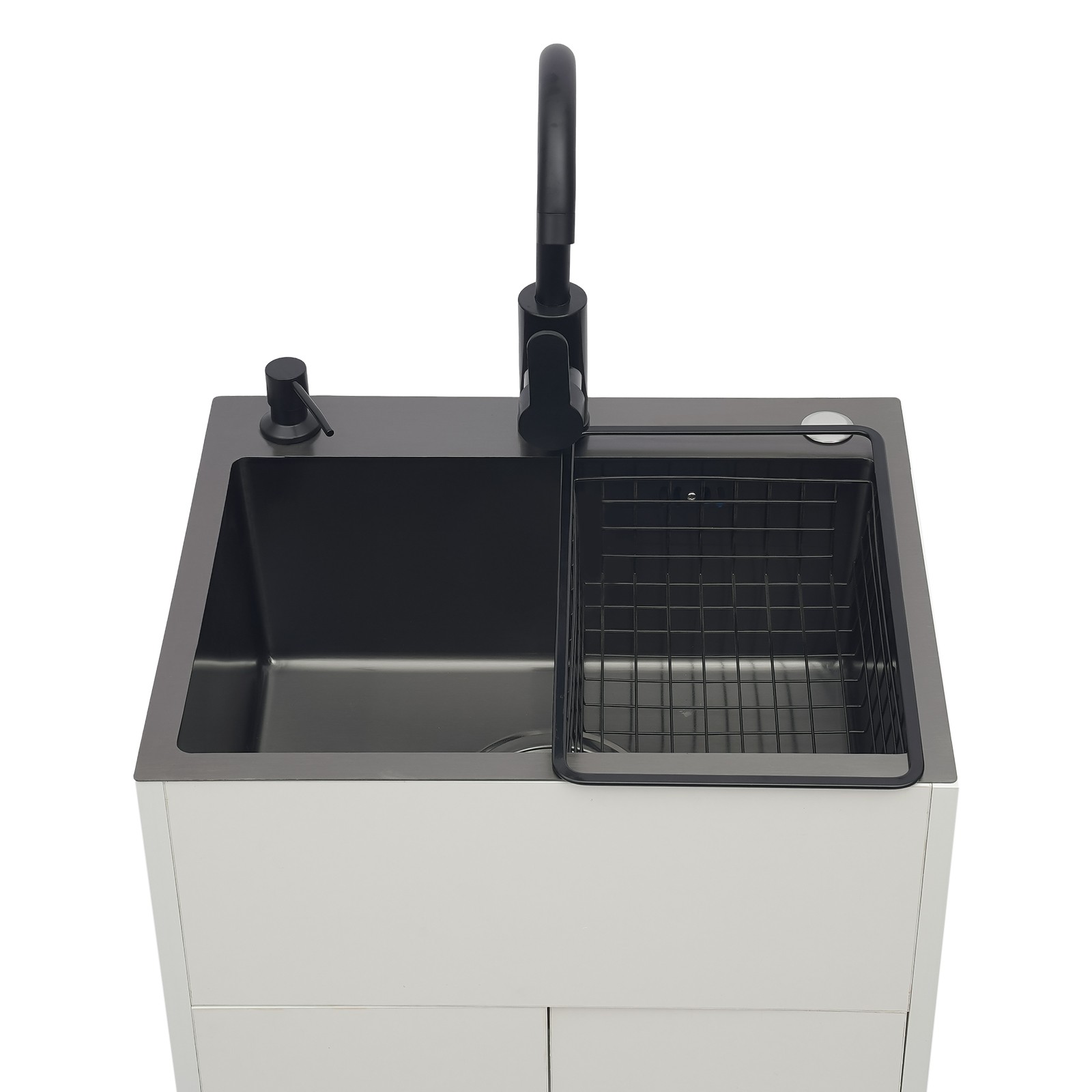 20″ Laundry Sink Cabinet w/ Faucet, Freestanding Utility Sink Cabinet w/ Storage