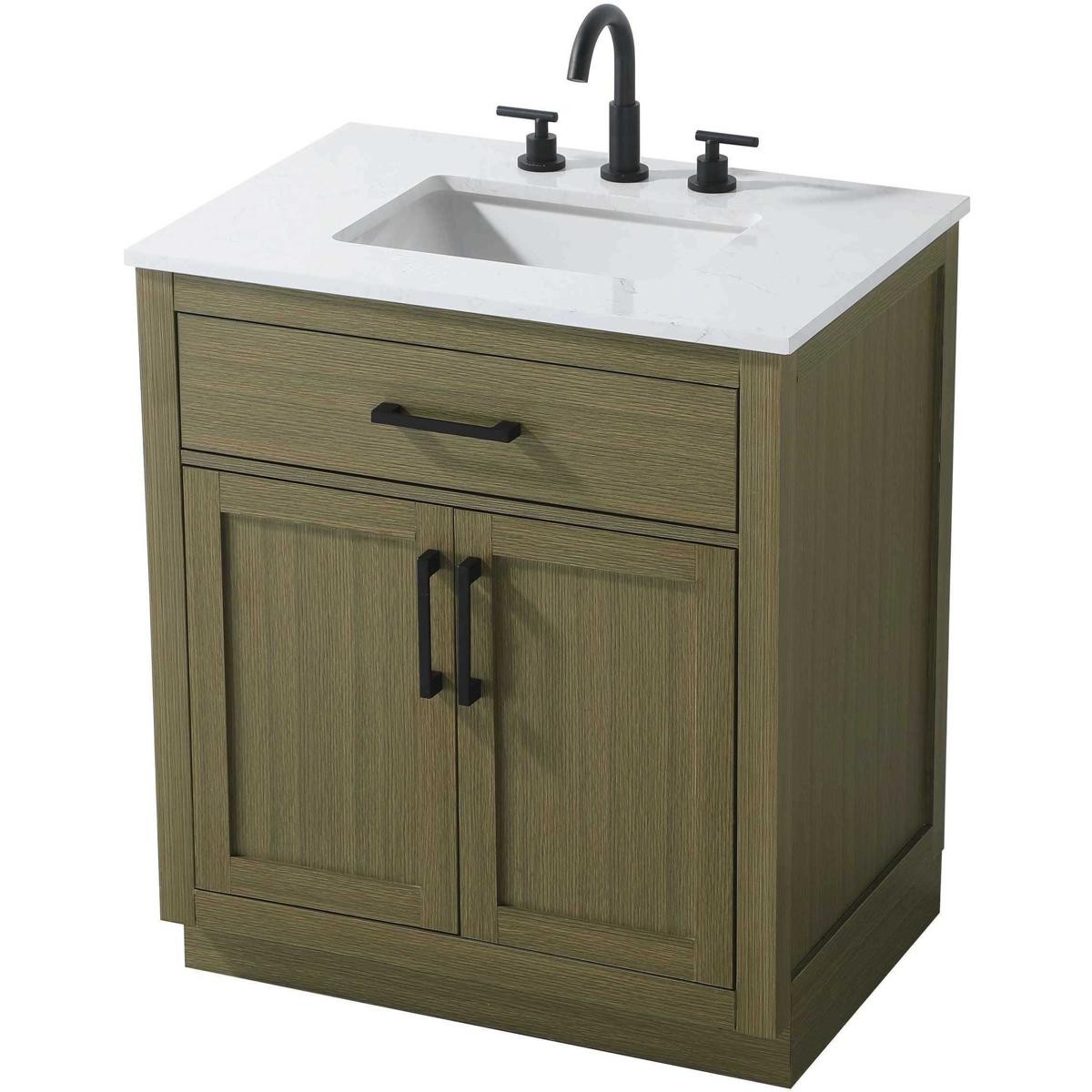 Elegant Lighting VF29730MCB Alden Vanity Chestnut Brown