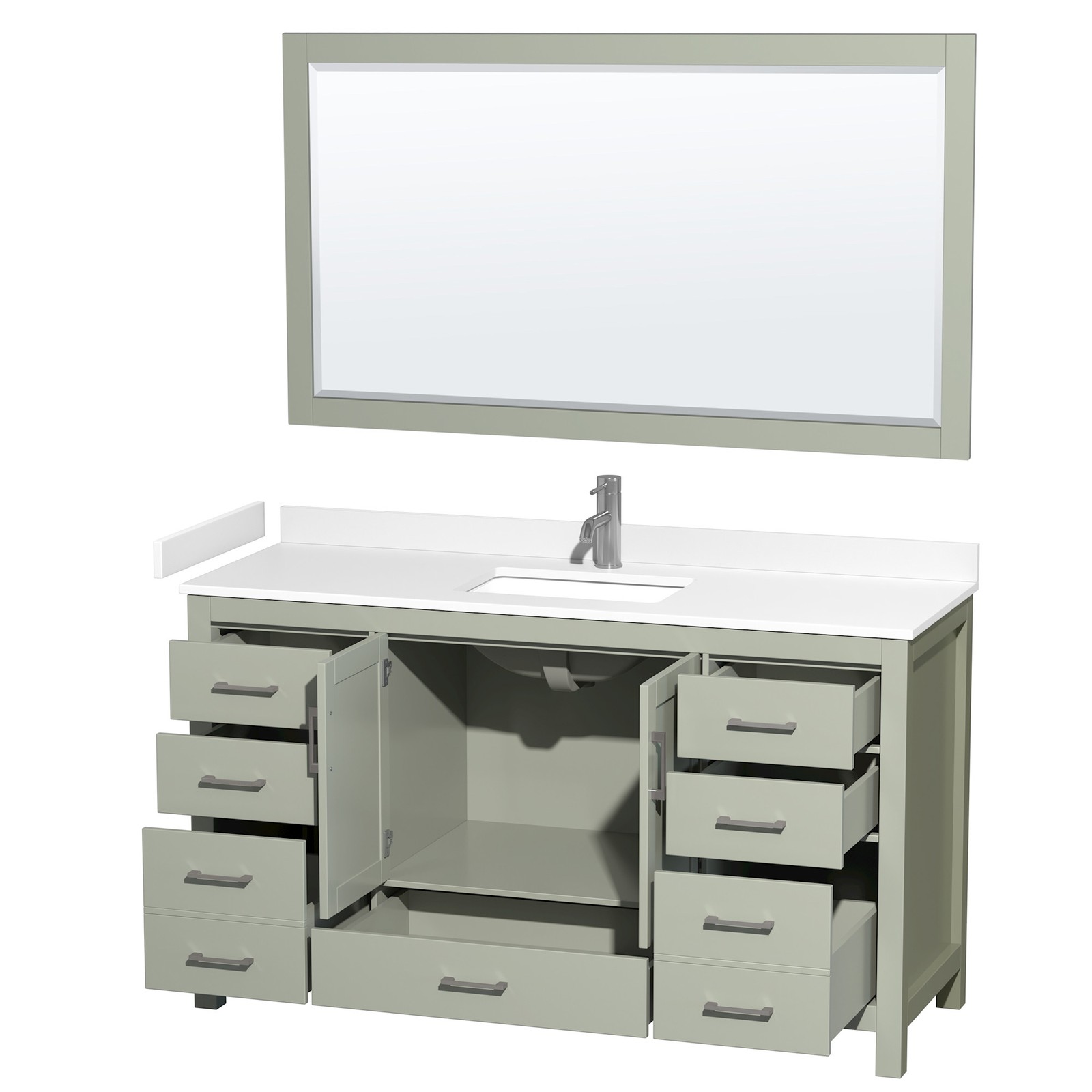 Wyndham Collection WCS141460S-VCA-M58 Sheffield 60″ – White / Carrara Cultured
