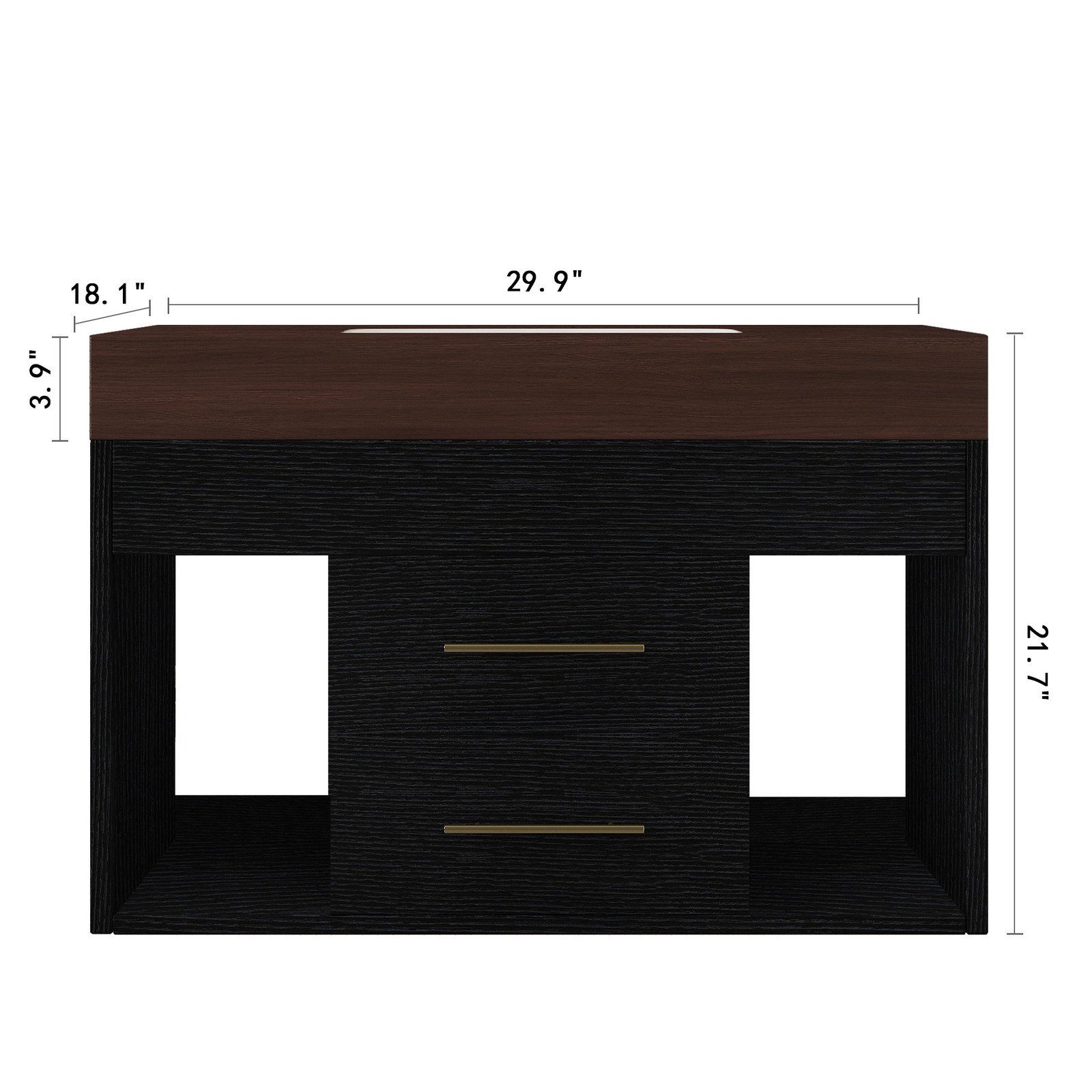 29.9″ Floating Bathroom Vanity with Sintered Stone Top & Ceramic Sink