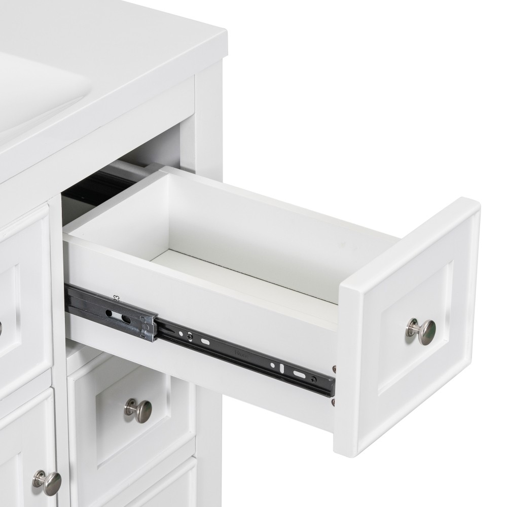36″ Bathroom Vanity without Sink, Cabinet Base Only, One Cabinet and Six Drawers