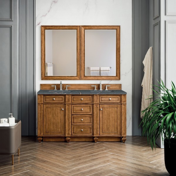 60in James Martin Bristol 157-V60D-SBR-3PBL Parisien Bleu Sileston Double Vanity