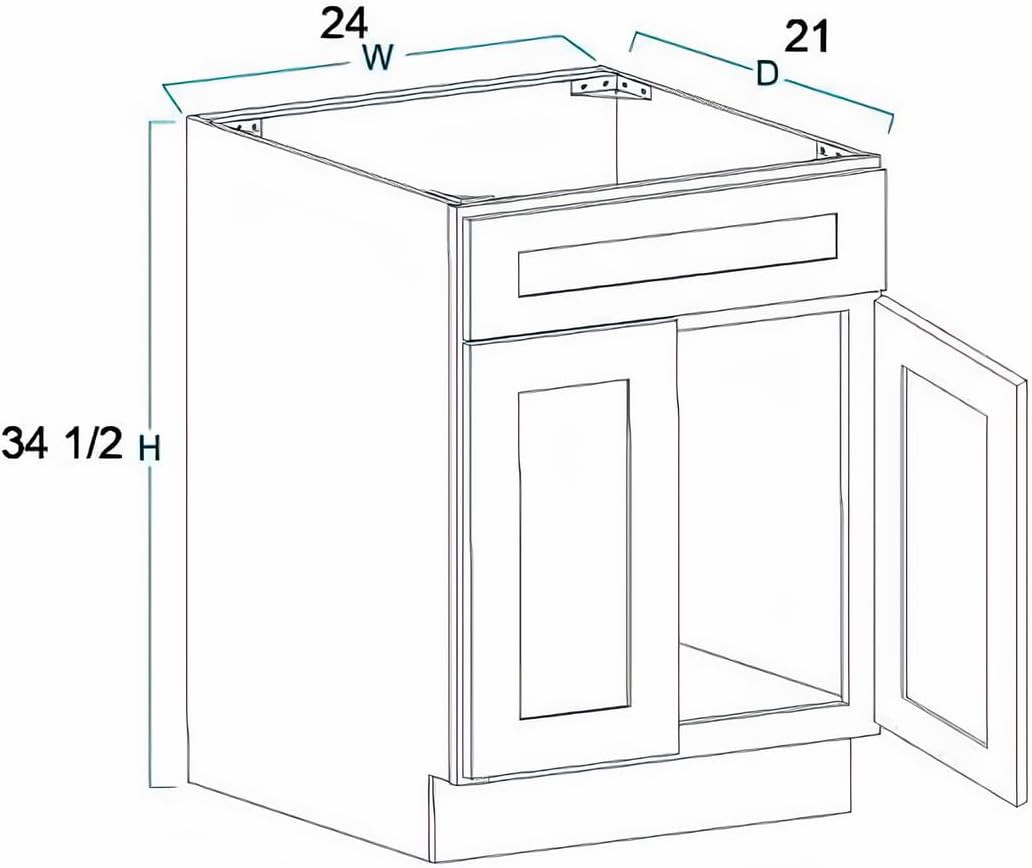 Light Grey 24″ Shaker Bathroom Vanity Sink Base – Ready to Assemble