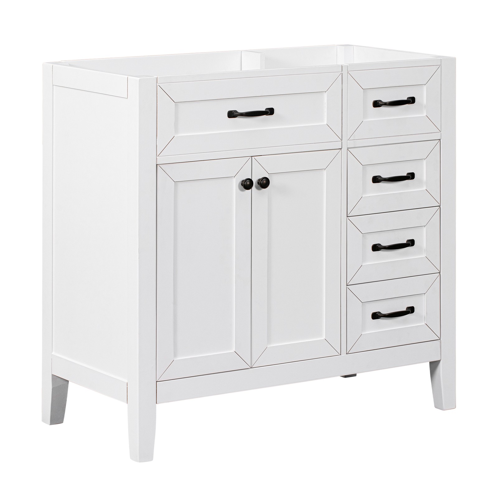 36″ Bathroom Vanity Base Only Cabinet with Drawers White