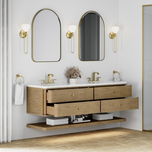 72″ James Martin Allamari D640-V72-DMS-WWZ Double Vanity Cabinet White Zeus Top